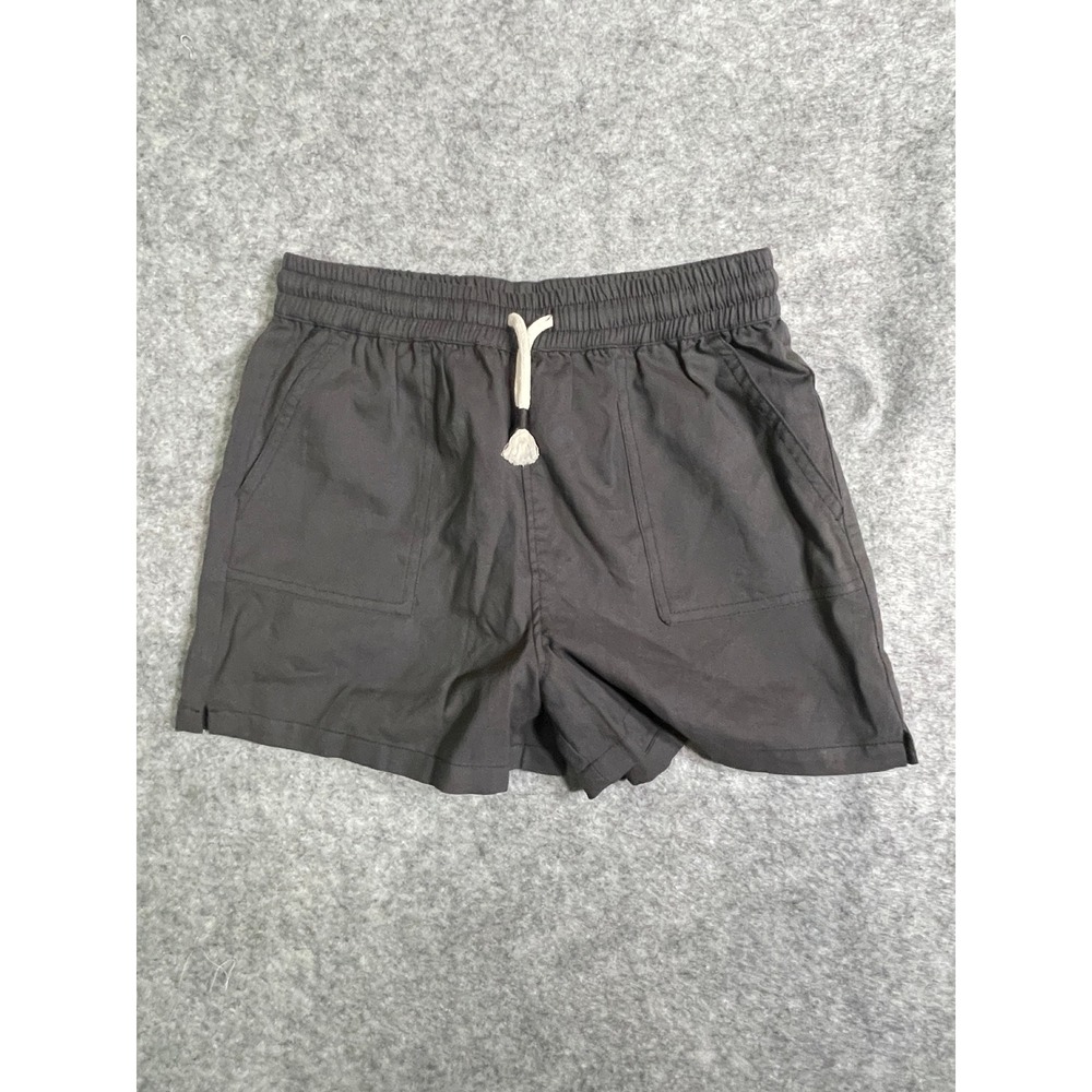Bixby Nomad Girls Charcoal Gray Cotton Rayon‎ Drawstring Patch Pocket Shorts 12